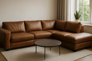 Comfort en ondersteuning bij een leren hoekbank