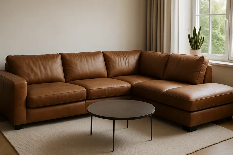 Comfort en ondersteuning bij een leren hoekbank