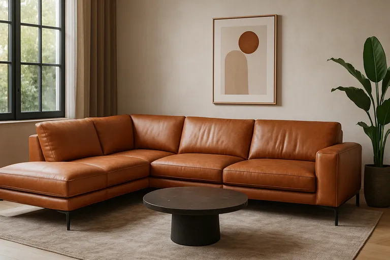 Leren hoekbank met luxe uitstraling